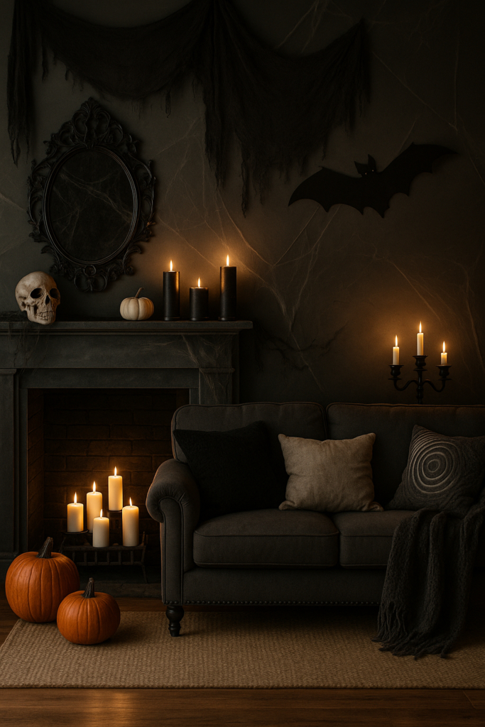 moody halloween candlelight corner