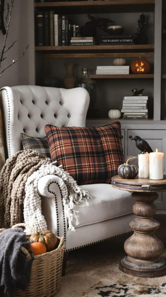 Cozy Reading Nook with a Spooky Twist