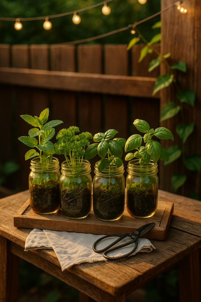 Mason Jar Herb Garden