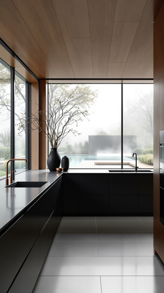 Minimalist Black & Walnut Elegance