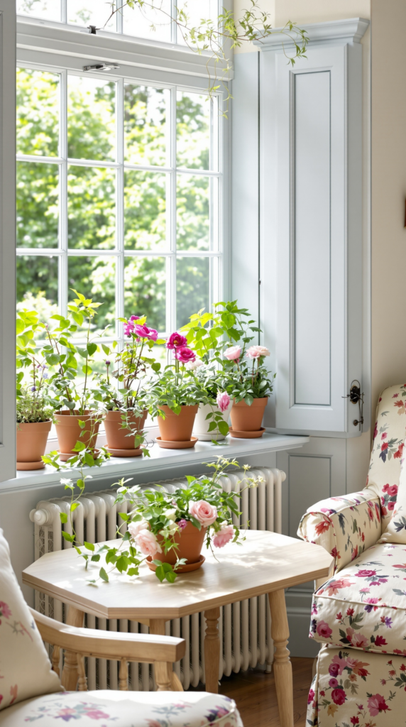sun-drenched sitting-room corner