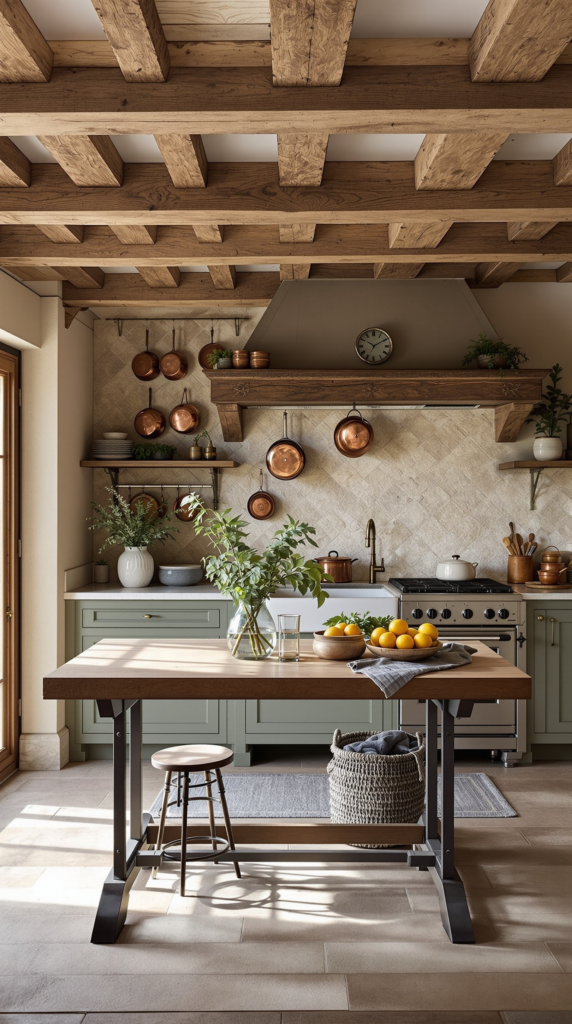 8. Add Rustic Structure with Wood, Iron, and Stone
