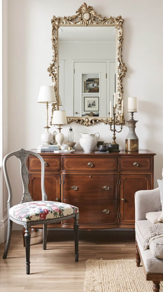 Mix Antiques with Everyday Essentials