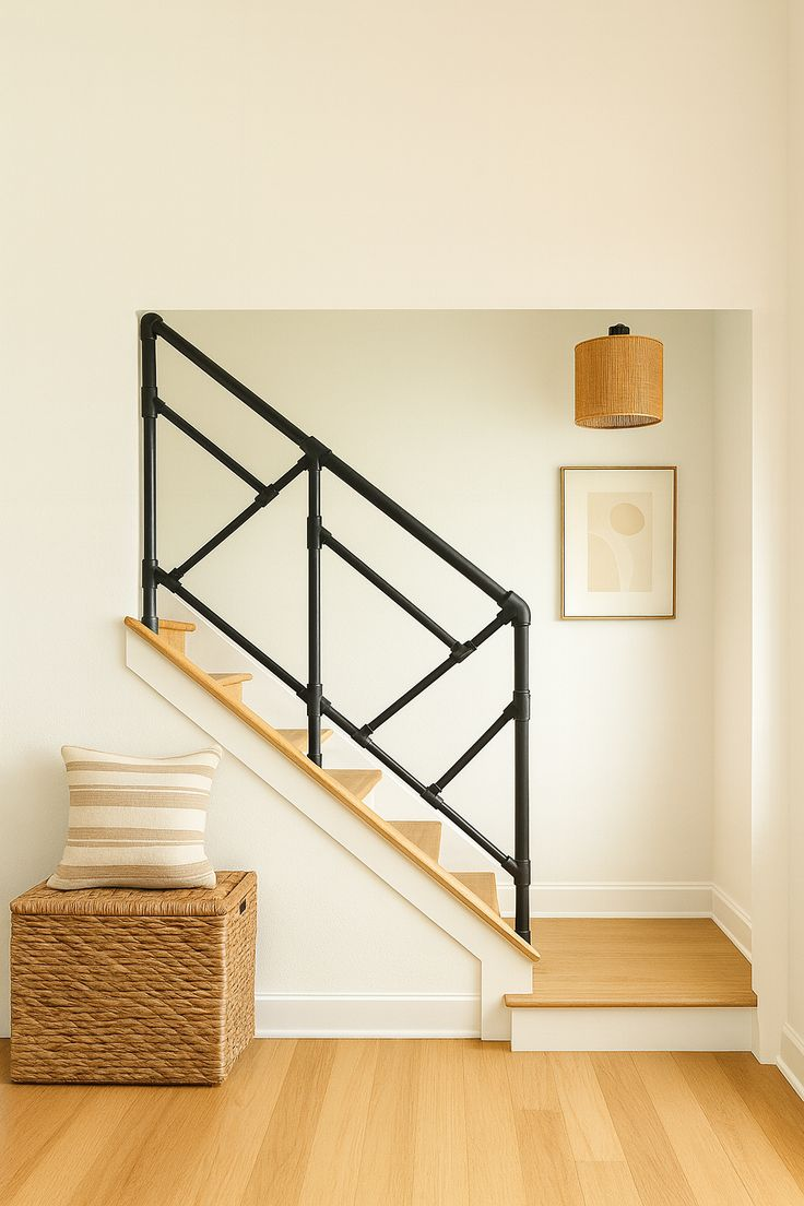 Minimalist Scandinavian Wood Slat Railings