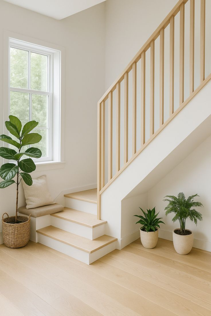 Minimalist Scandinavian Wood Slat Railings
