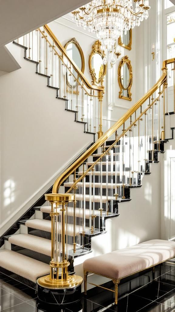 Glamorous Brass Railings for Instant Luxury