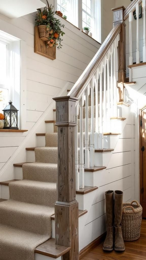 Rustic Cottage Railings With Weathered Wood Posts