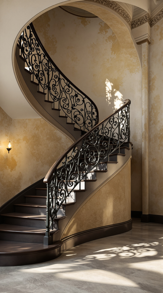 Antique Scrollwork Iron Railings