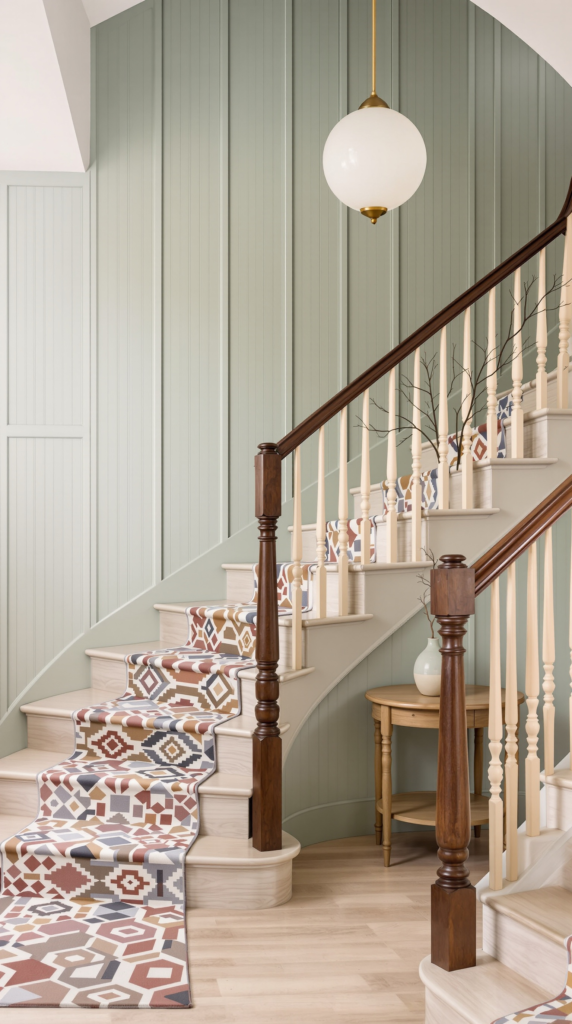 Mixed-Wood Railings With Light Dark Contrast