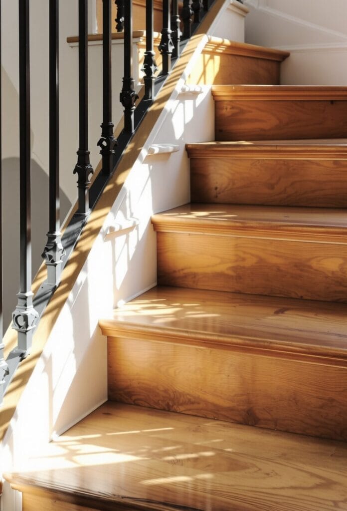 Slim Black Iron Railings With Gentle Curves
