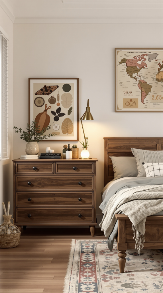 Vintage Wood Bedroom With Real Patina