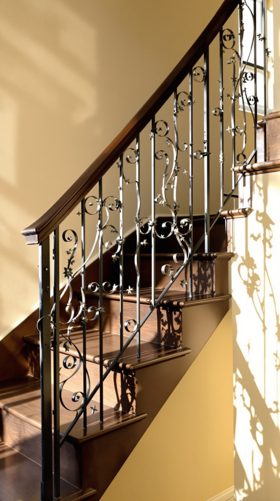 Wrought Iron Railings With Decorative Details