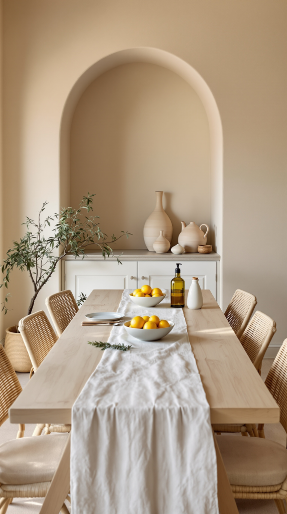 calm Mediterranean dining room