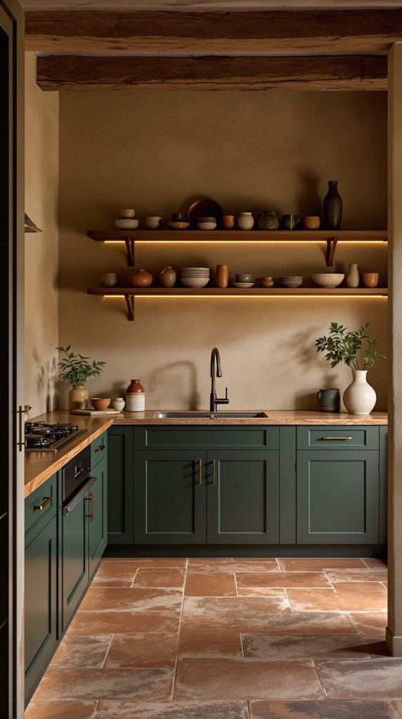 dark Mediterranean-inspired kitchen