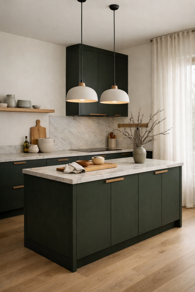 scandinavian green kitchen