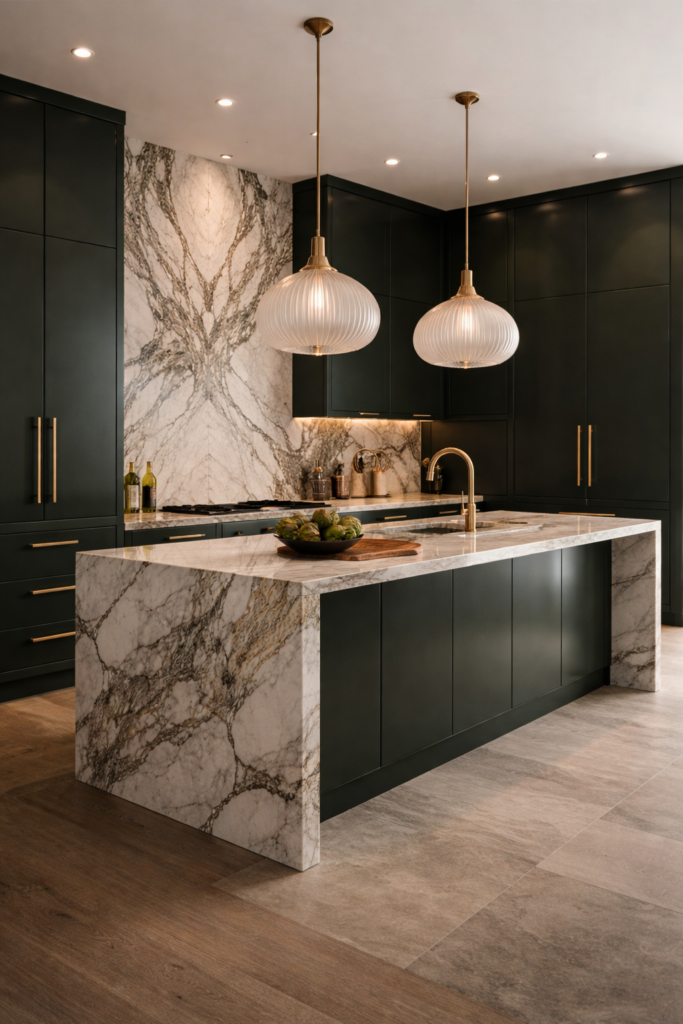 luxury dark green kitchen