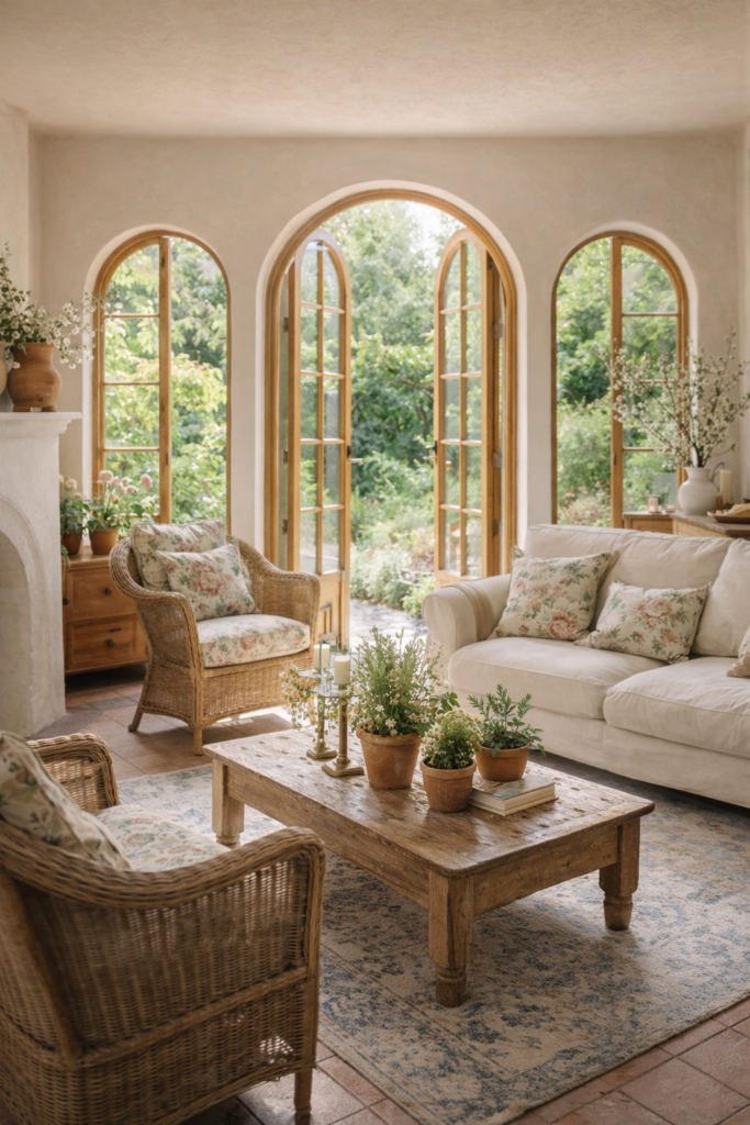 4 Garden-Inspired Living Room with Natural Textures