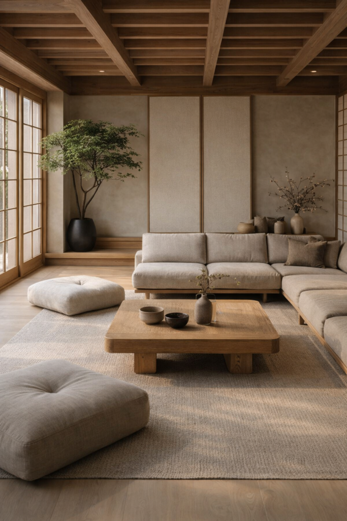 Low, Grounded Furniture & Calming Layouts