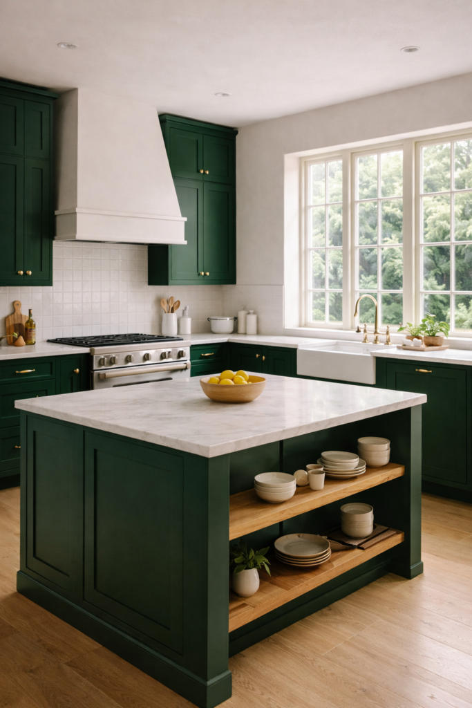 emerald green kitchen