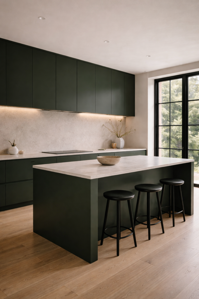 Modern Dark Green Kitchen
