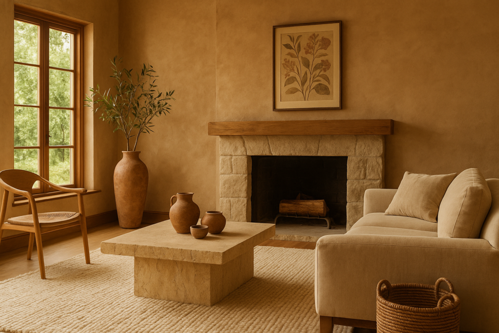 earthy living room design featured