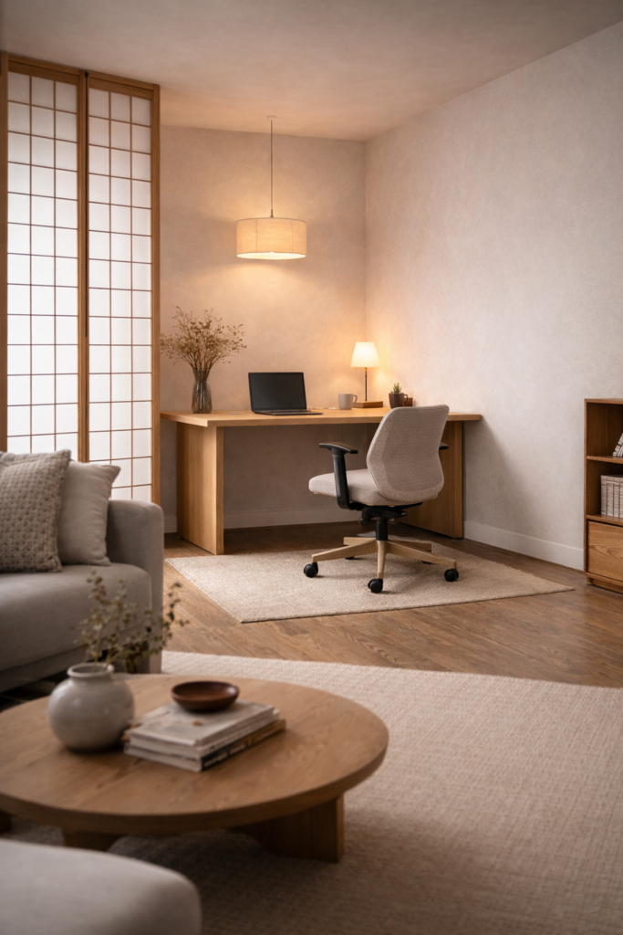 japandi office nook